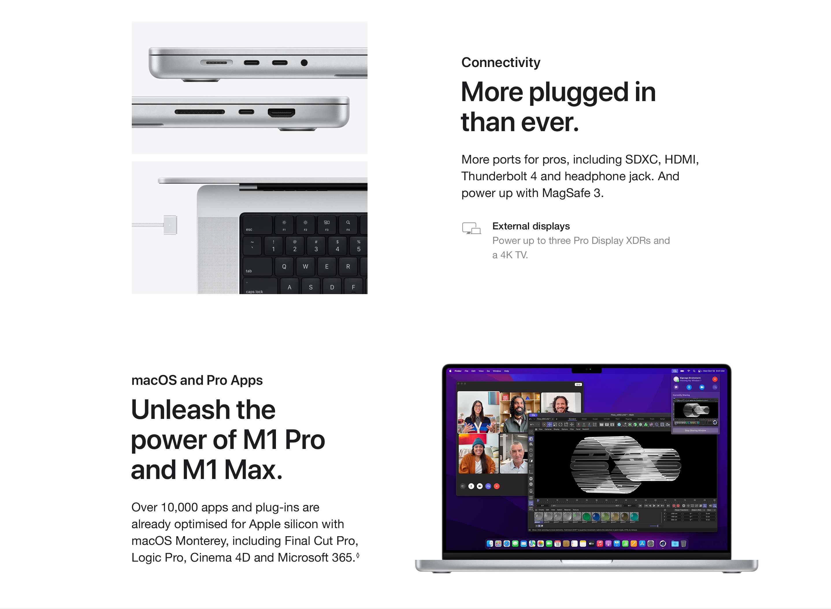 16-inch MacBook Pro: Apple M1 Pro chip with 10‑core CPU and 16‑core GPU