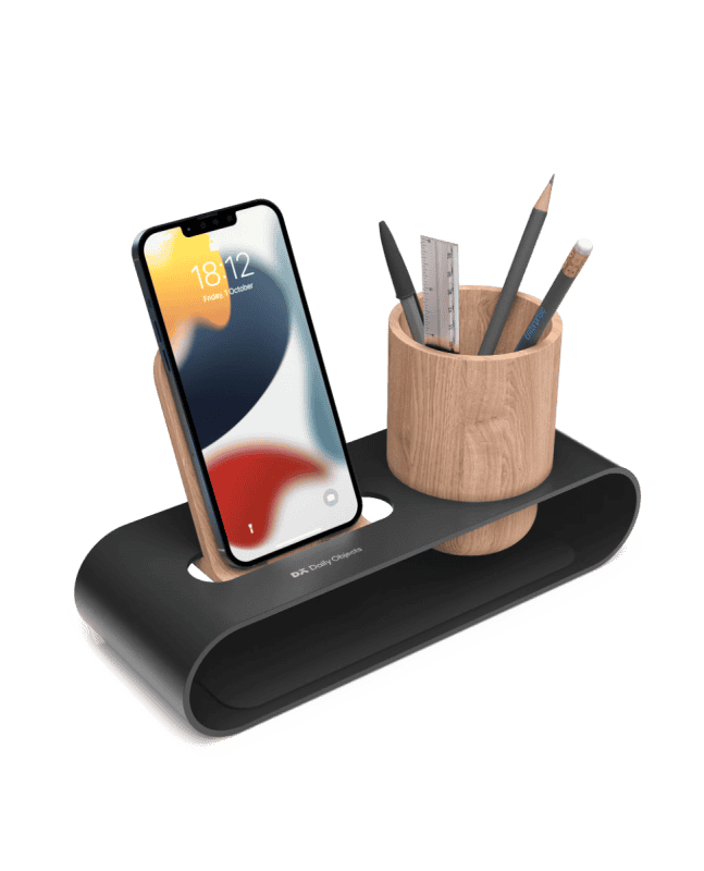 DailyObjects Cirque Phone And Pen Stand Black dailyobjects-cirque-phone-and-pen-stand-black