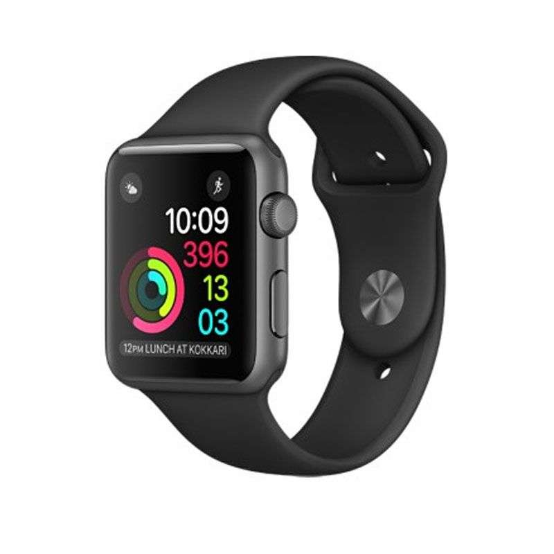 Apple Watch Series 1, 42mm Space Grey Aluminium Case with Black Sport Band  (Open Box)