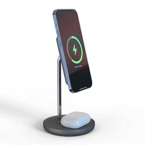 TOLE Premium 15W 2-in-1 Magnetic Wireless Charging Stand for iPhone & Airpods