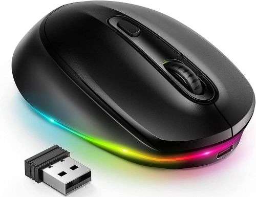 Sen Computer Mouse seenda Wireless LED Silent Ergonomic Mouse,2.4 GHz with USB Nano ...