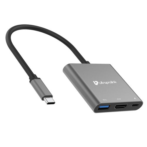 UltraProlink UM1044 Smart Hub 3 in 1 USB Type C to HDMI, USB 3.0 & 100W PD Pass-thru port