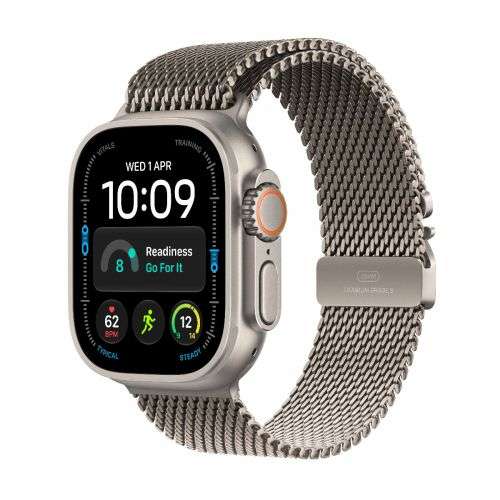 Apple Watch Ultra 4 GPS + Cellular 49mm Titanium Case with Titanium Milanese Loop