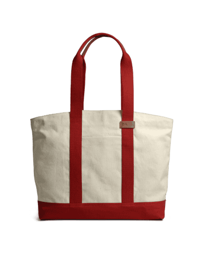 DailyObjects Ivory-Crimson Red Field Tote Bag